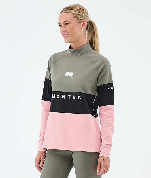 Montec Alpha W Funktionsshirt Damen Greenish/Black/Soft Pink