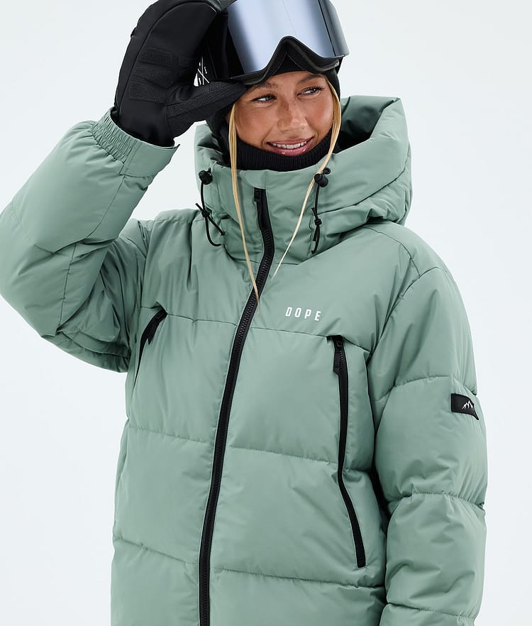 Dope Puffer W Full Zip Skijacke Damen Faded Green, Bild 4 von 8