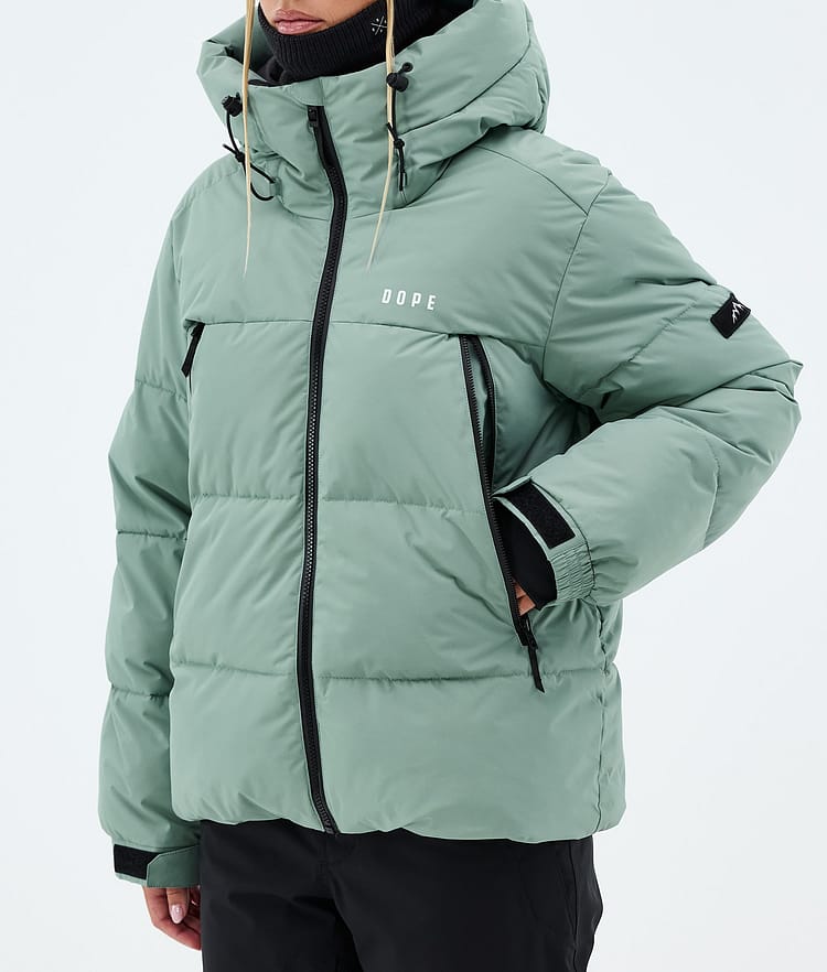 Dope Puffer W Full Zip Skijacke Damen Faded Green, Bild 7 von 8