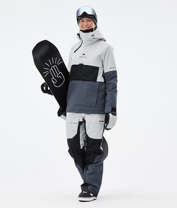 Montec Dune W Snowboard Outfit Damen Light Grey/Black/Metal Blue