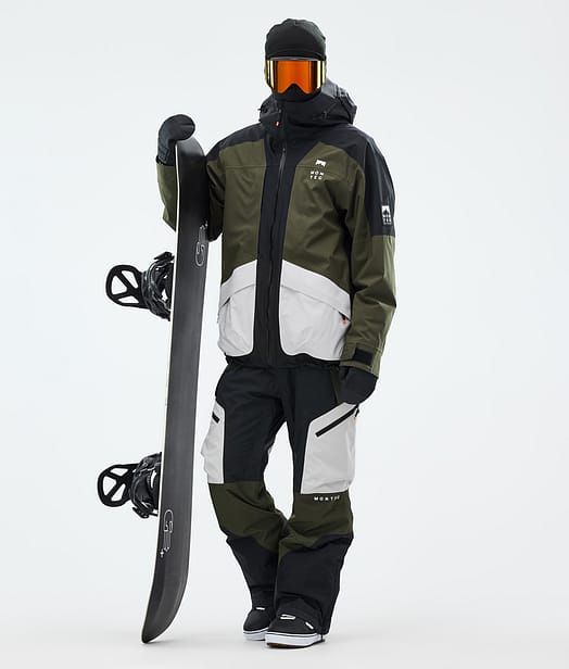 Montec Morpheus Snowboard Outfit Black/Olive Green/Light Grey