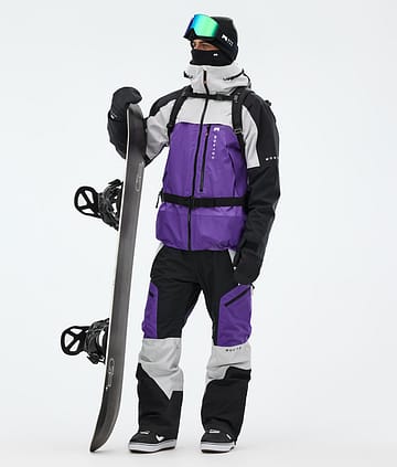 Montec Oracle Snowboard Outfit Herren Light Grey/Black/Vivid Purple